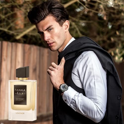 FANAA Leather For Men EDP - Eau De Parfum 100 ML (3.4 Oz) With Magnetic Gift Box Perfect For Gifting By Intense Elite